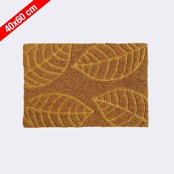 Felpudo de fibra de coco natural 'Diseño Relieve Hojas' medidas 40x60cm