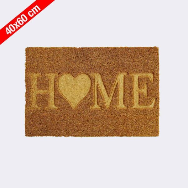 Felpudo de fibra de coco natural 'Diseño Relieve Home Love' medidas 40x60cm