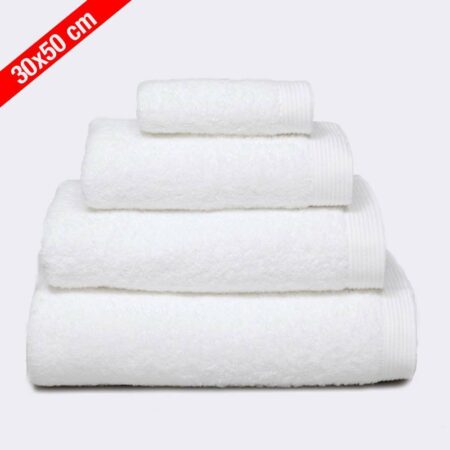 Toalla para baño 'color Blanco de Rizo Americano' 100% algodón medidas 30x50cm