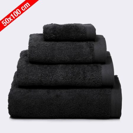 Toalla para baño 'color Negro de Rizo Americano' 100% algodón medidas 50x100cm