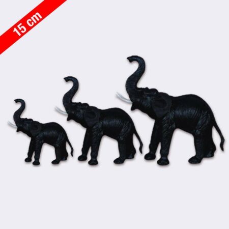 Figura elefante negro de la 'Buena Suerte' de piel 15cm