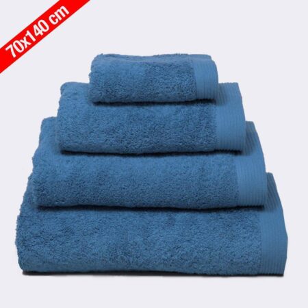 Toalla para baño 'color Azul de Rizo Americano' 100% algodón medidas 70x140cm