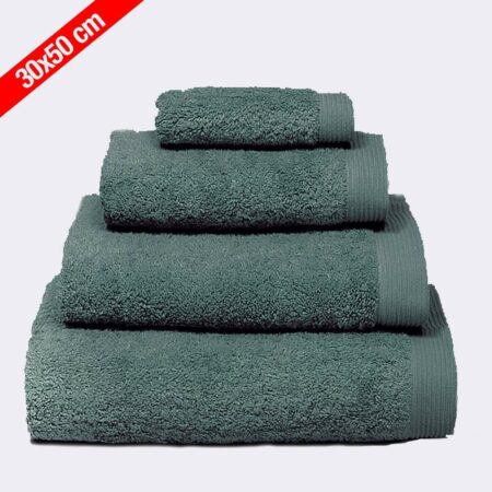 Toalla para baño 'color Verde Oscuro de Rizo Americano' 100% algodón medidas 30x50cm