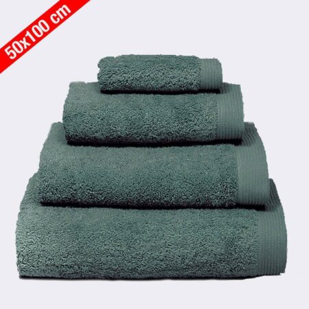 Toalla para baño 'color Verde Oscuro de Rizo Americano' 100% algodón medidas 50x100cm