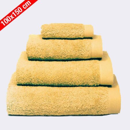 Toalla para baño 'color Amarillo de Rizo Americano' 100% algodón medidas 100x150cm