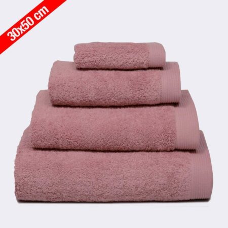 Toalla para baño 'color Rosa Claro de Rizo Americano' 100% algodón medidas 30x50cm