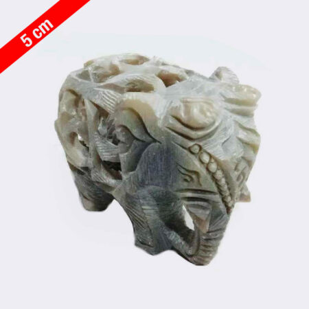 Figura elefante decorativo tallado con Piedra Esteatita Natural de 5cm