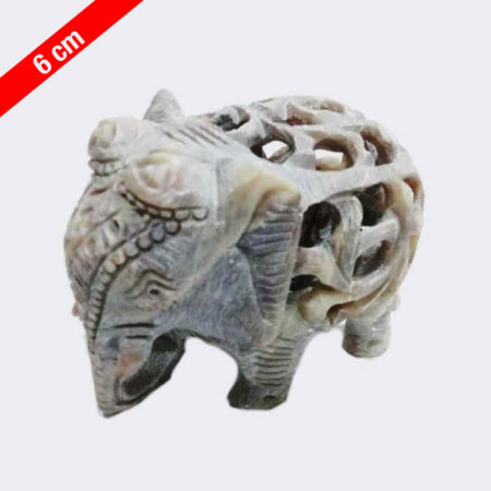 Figura elefante decorativo tallado con Piedra Esteatita Natural de 6cm
