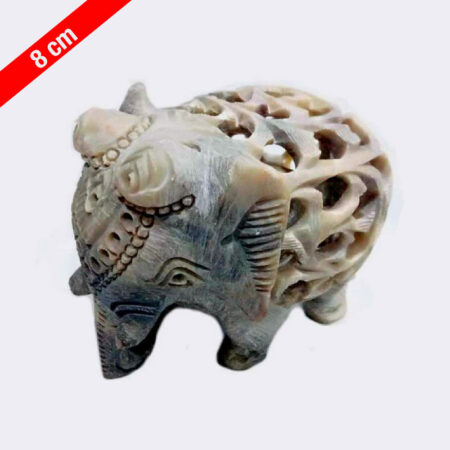 Figura elefante decorativo tallado con Piedra Esteatita Natural de 8cm
