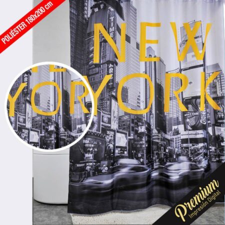 Cortina de Baño de Poliéster 'Diseño New York' medidas 180x200cm